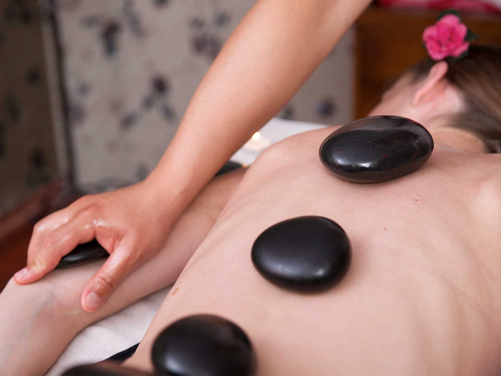Hot stones on Back